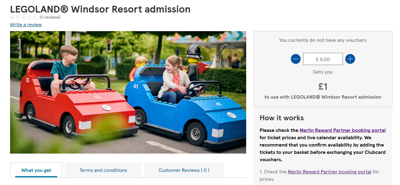Tesco Club Card points days out